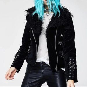 Tripp NYC Velvet Monster Cycle Moto Jacket Size M